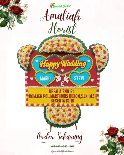 Karangan Papan Bunga Pernikahan di Malalayang Dua